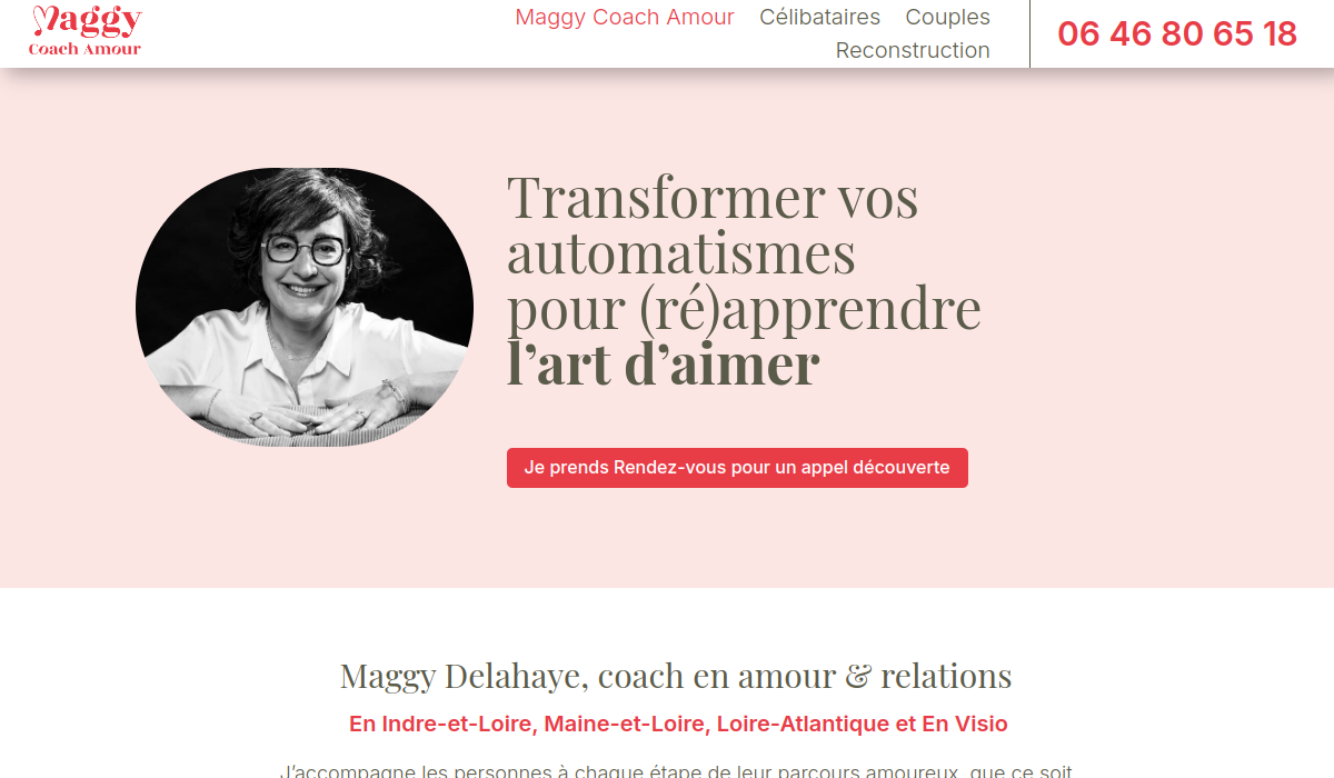 Capture du site de Maggy Coach Amour